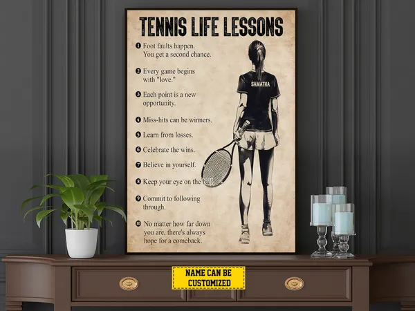 Personalized Tennis Life Lessons Tennis Art Print