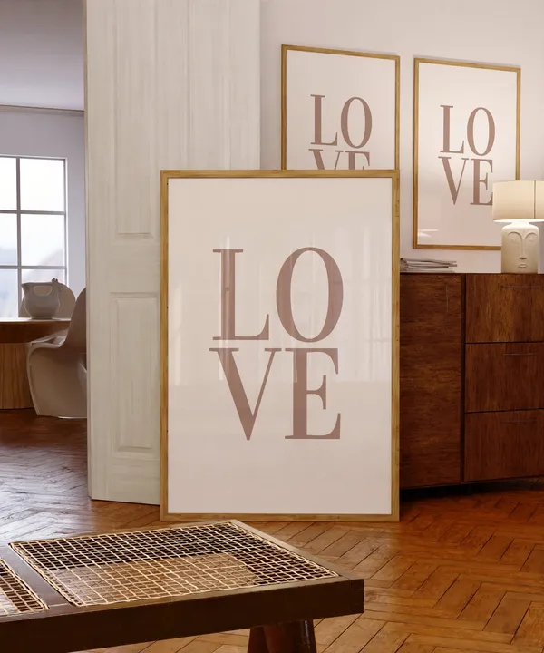 Love Love Minimalist Art Print, Wedding Gift