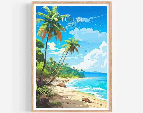 Tulum Travel Poster, Mexico Travel Poster Art