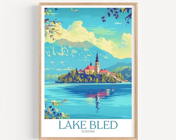 Lake Bled Travel Memory Travel Poster