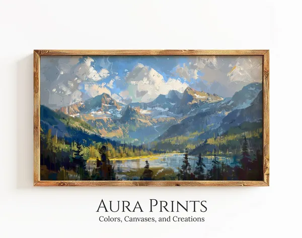 Rocky Mountains Panorama, Vast Landscape Art Print