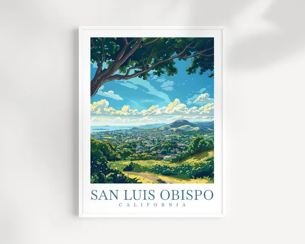 San Luis Obispo Travel Poster, California Wall Decor