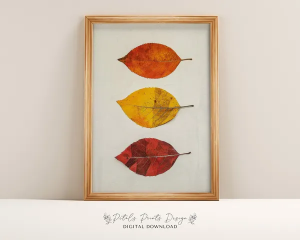 Vintage Autumn Leaf Still Life Art Print