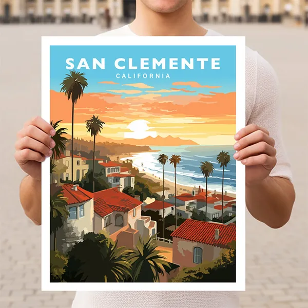 San Clemente California Travel Poster, Place-Inspired Art