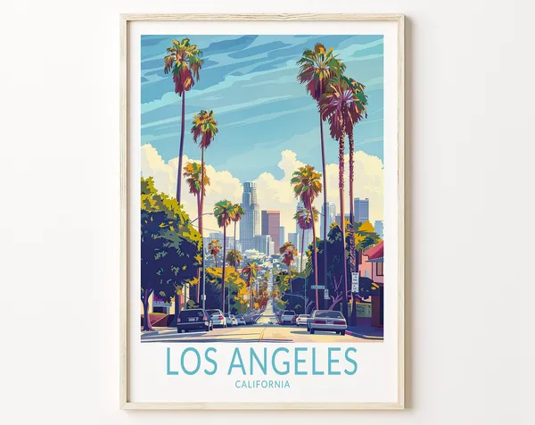 Los Angeles Travel Poster, California City Print
