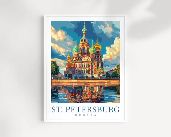 St Petersburg Travel Poster, Russia City Art Print