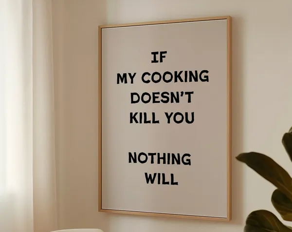If My Cooking Funny Minimalist Typography Art Print