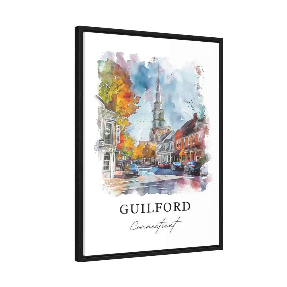 Guilford Ct Watercolor Travel Poster, Connecticut - Image 2