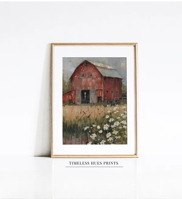 Rustic Red Barn Country Farmhouse Art Print