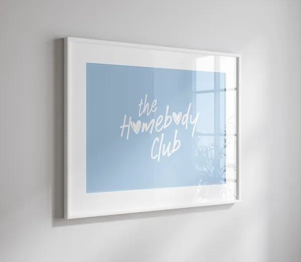 Homebody Club Typography Art Print, Vintage Decor