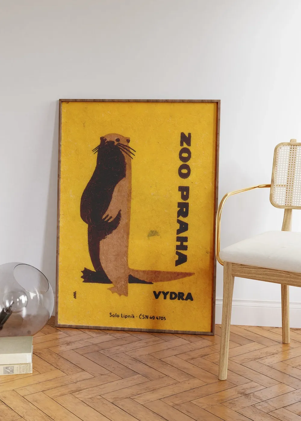 Otter Matchbox Vintage Art Print, Czech Label - Image 3