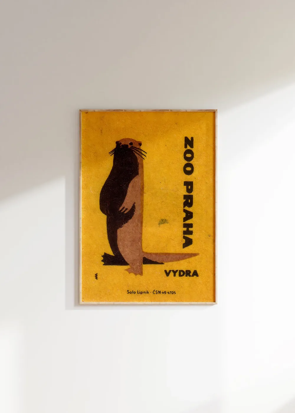Otter Matchbox Vintage Art Print, Czech Label - Image 2