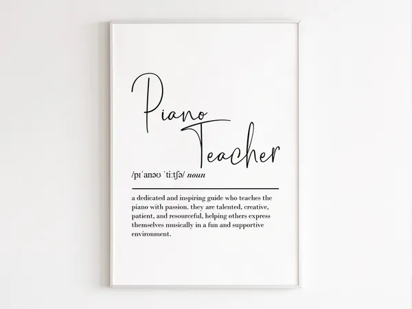 Piano Teacher Definition Music Teacher Gift Art Print