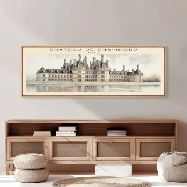 Chateau De Chambord France Panoramic Travel Poster