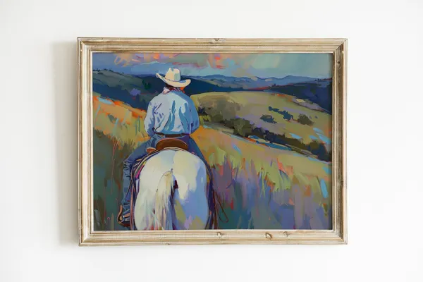Soft Rustic Ranch House Southwestern Landscape Art Print