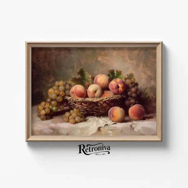 Fruit Still Life Vintage Oil Painting Art Print
