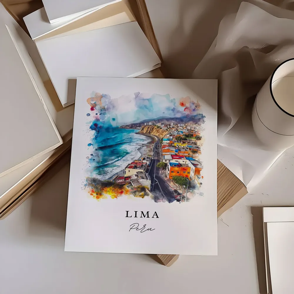 Lima Peru Custom Text Art Print, Latin America - Image 6