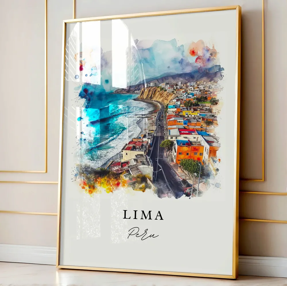 Lima Peru Custom Text Art Print, Latin America - Image 4