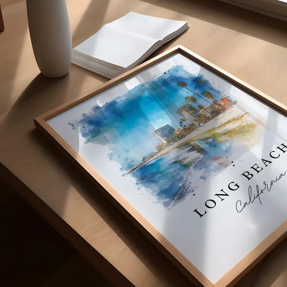Long Beach Los Angeles Custom Text Travel Poster - Image 5