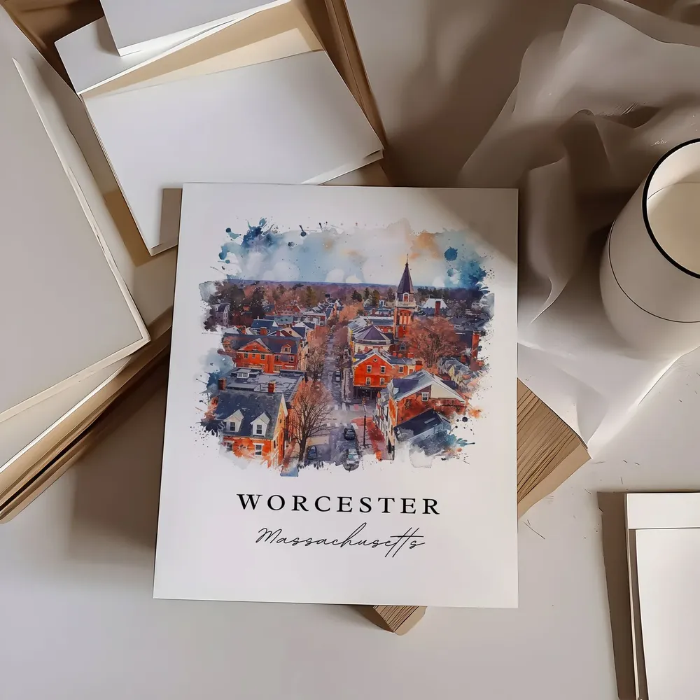 Worcester MA Custom Text Travel Poster - Image 6