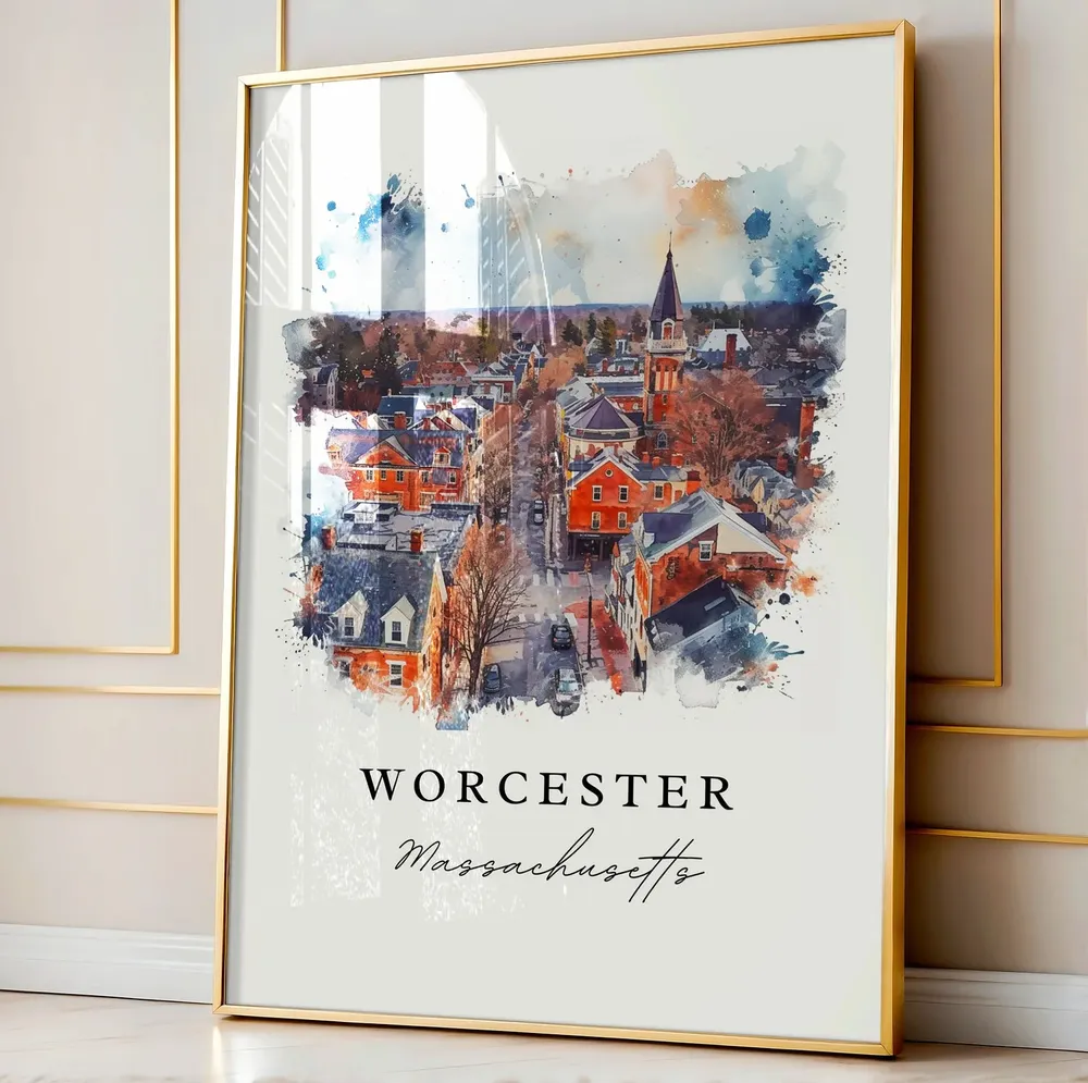 Worcester MA Custom Text Travel Poster - Image 4