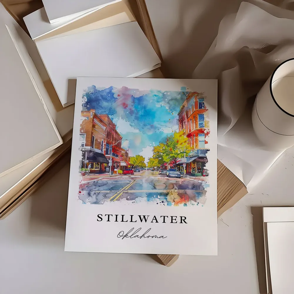 Stillwater OK Travel Poster, Oklahoma Wall Art Print - Image 6