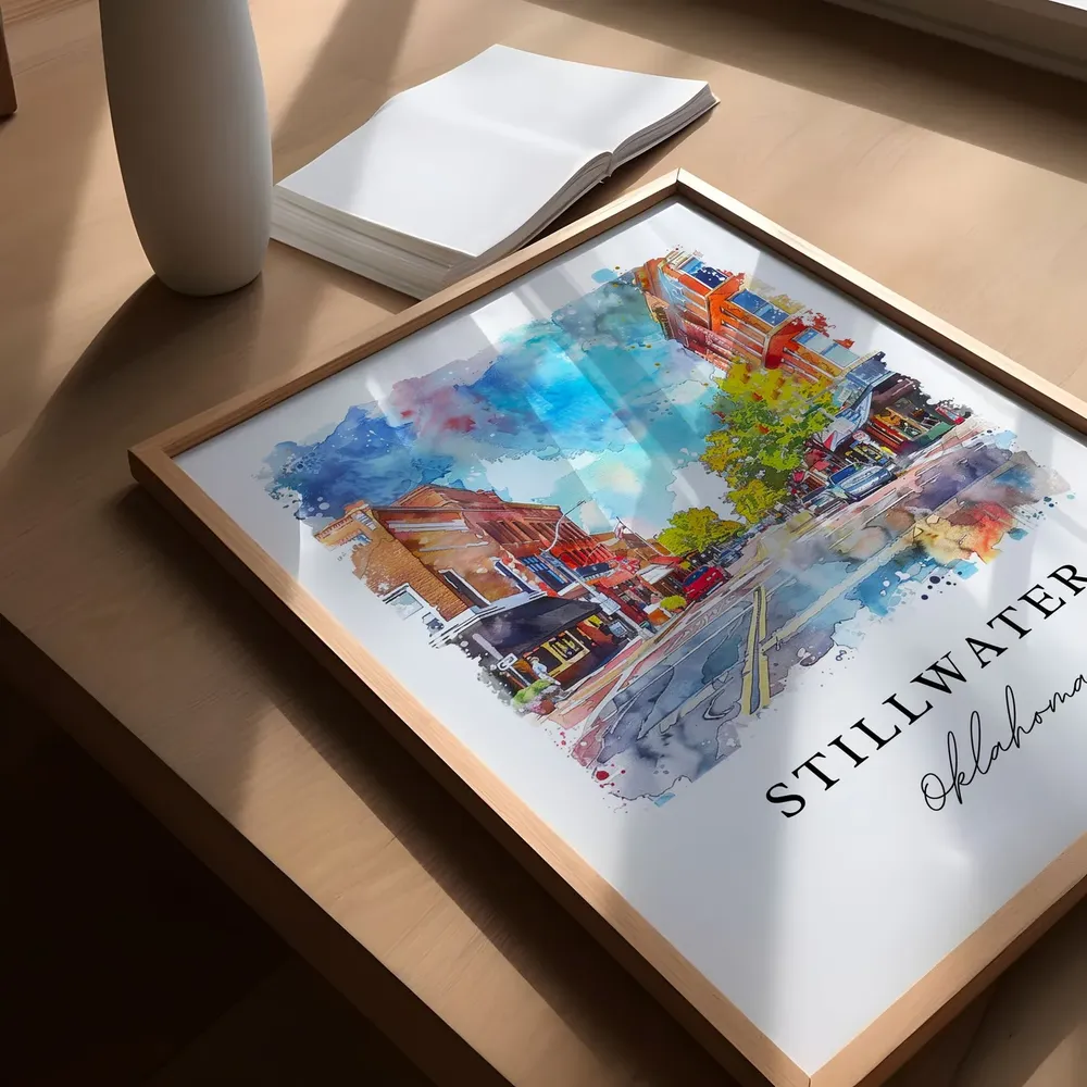 Stillwater OK Travel Poster, Oklahoma Wall Art Print - Image 5