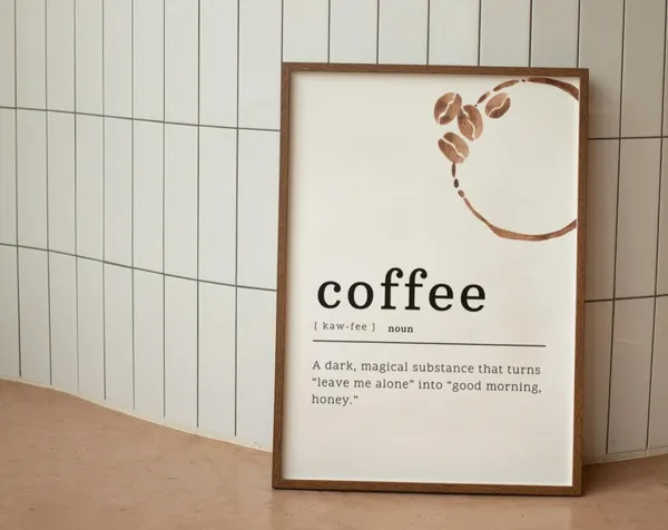 Coffee Definition Print, Coffee Corner Kitchen Decor