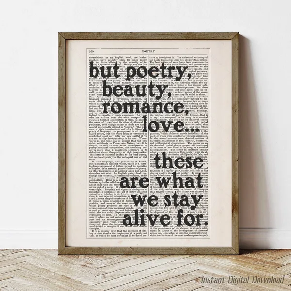 John Keating Quote, Dead Poets Society Poster Print