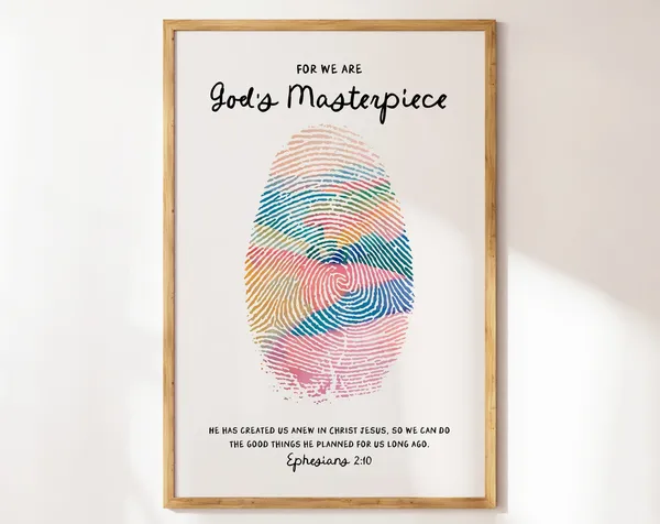 Gods Masterpiece Christian Wall Art, Watercolor Poster