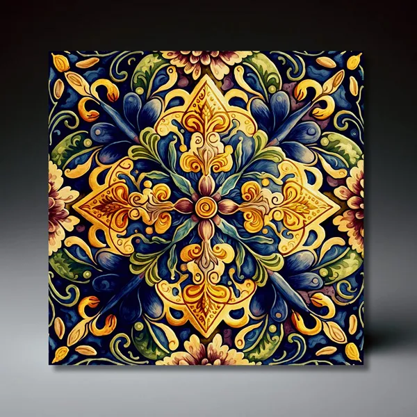 Deruta Style Ceramic Tile Art Print, Italian Kitchen