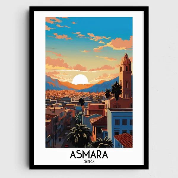 Asmara Travel Poster, Eritrea Africa Home Decor