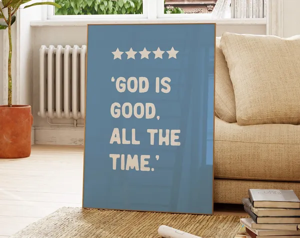 God Is Good Minimalist Christian Typography Art Print
