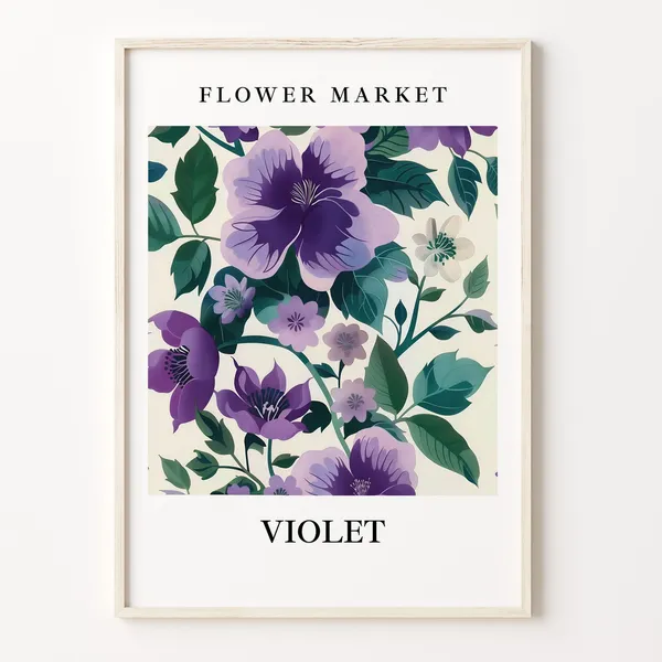 Violet Flower Market Botanical Art Print