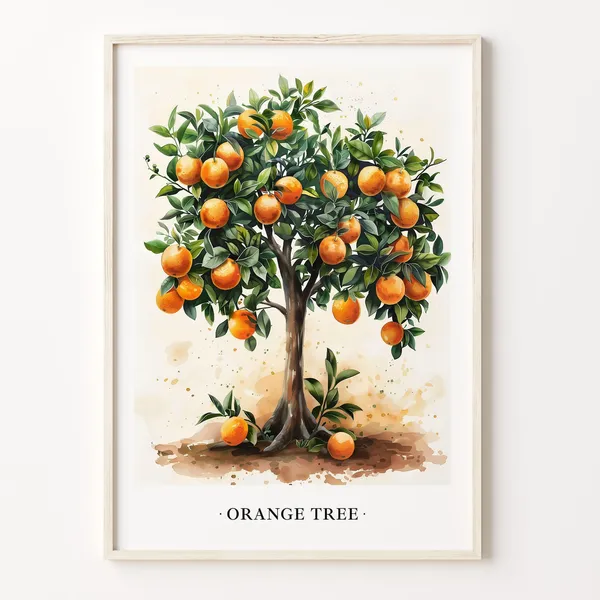 Orange Tree Botanical Art Print, Kitchen Decor