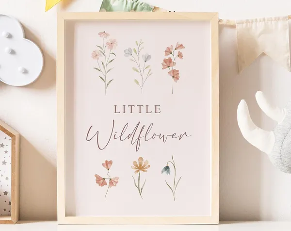 Little Wildflower Girls Nursery Art Print