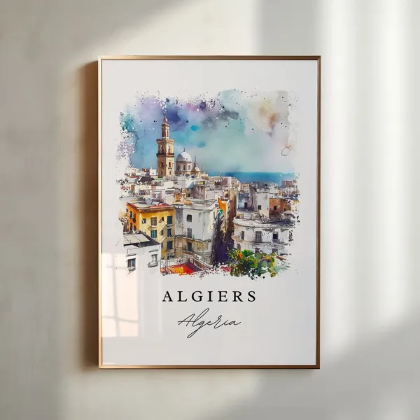 Algiers Algeria Custom Text Art Print