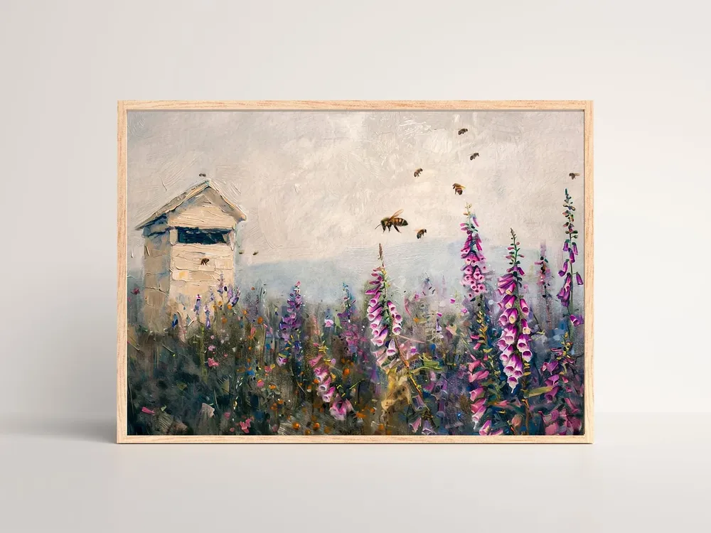 Vintage Bee Nursery Decor, Honey Bee Art Print - Image 3