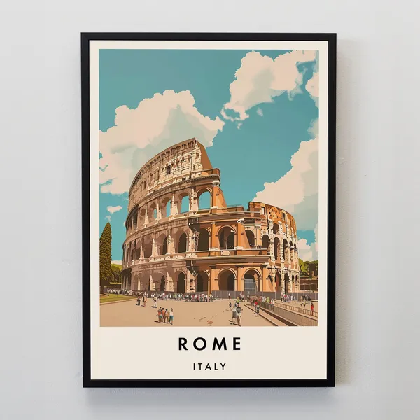 Rome Travel Poster, Italy City Wall Art