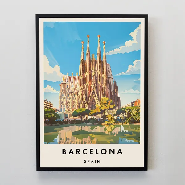 Barcelona Travel Poster, Travel Art Print