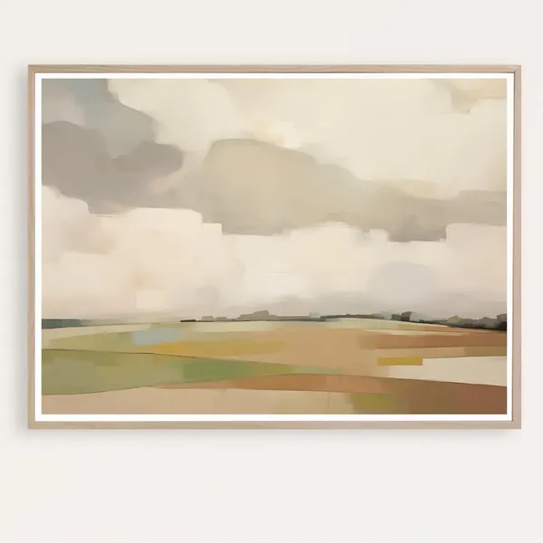Neutral Abstract Landscape Print, Modern Landscape