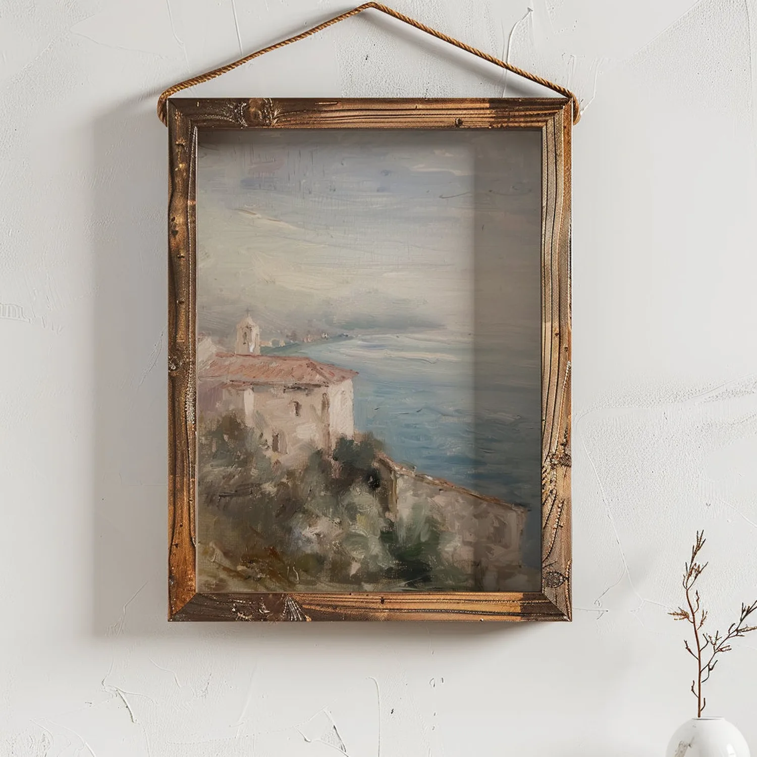 Coastal Village Overlooking The Sea Art Print - Image 2