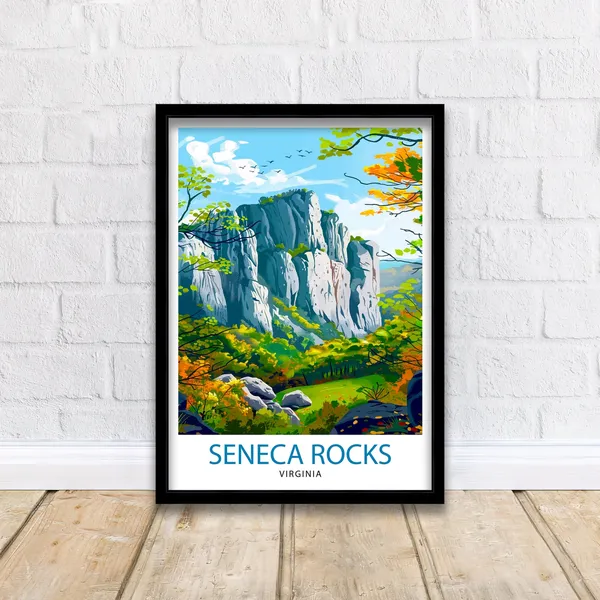 Seneca Rocks, West Virginia Travel Poster