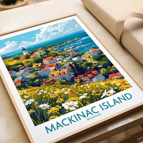 Mackinac Island Travel Poster, Lake Huron Gift