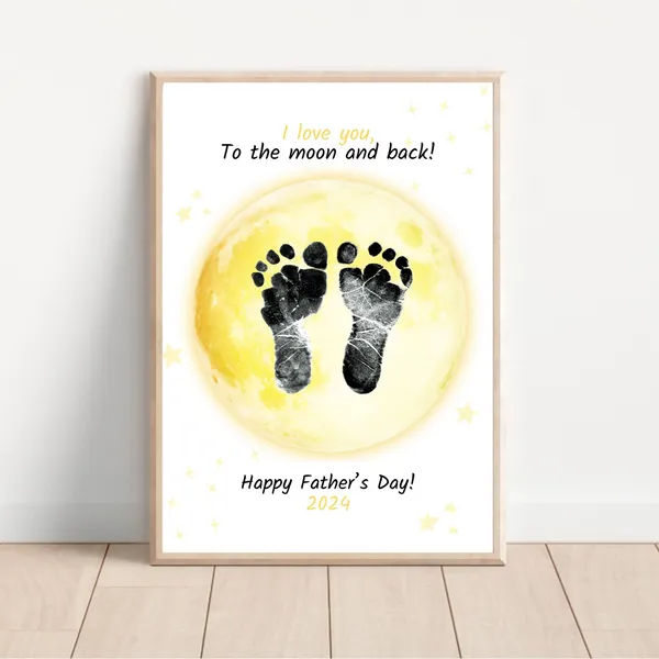 Love You Moon And Back Fathers Day Keepsake Print