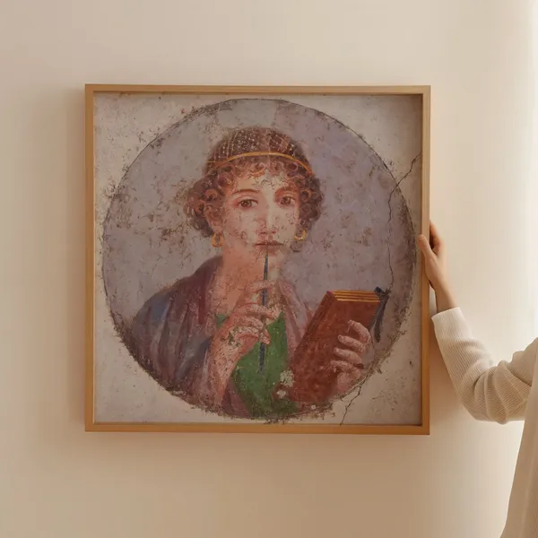 Sappho Portrait, Pompeii Fresco Inspired Art Print