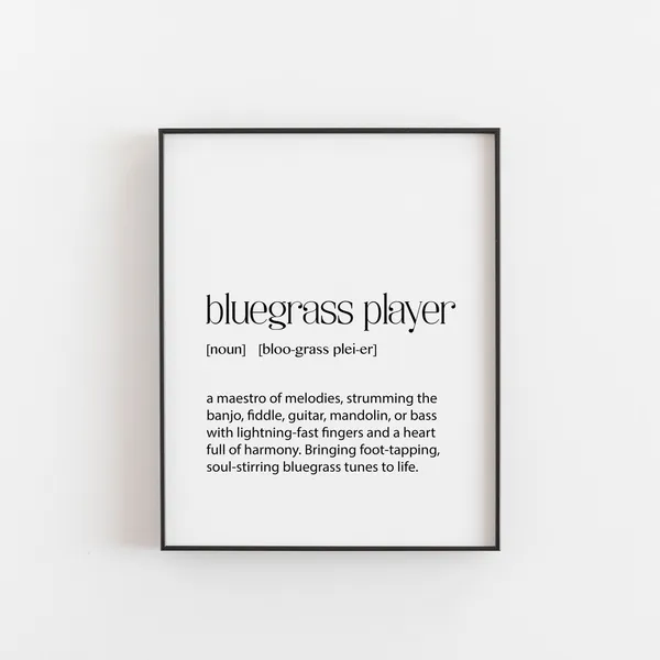 Bluegrass Player Art Print for Musician Room