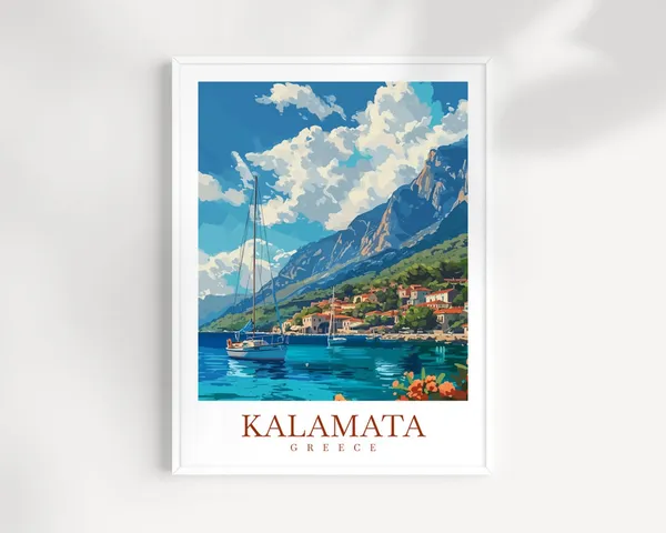 Kalamata Greece Travel Poster, Home Decoration
