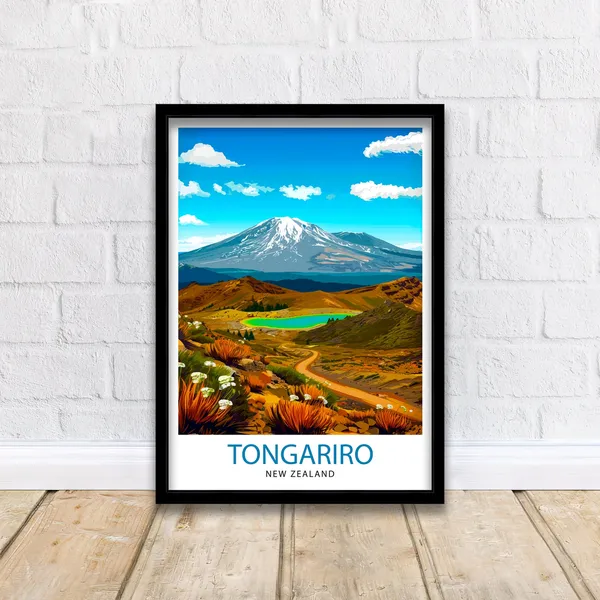 Tongariro National Park New Zealand Travel Poster