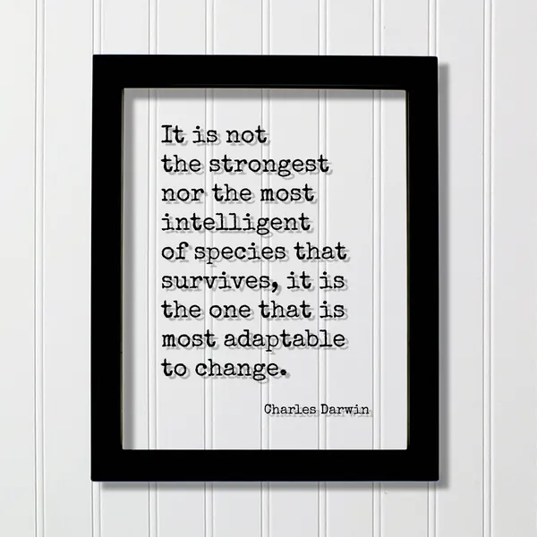 Charles Darwin Quote Art Print, Adaptation
